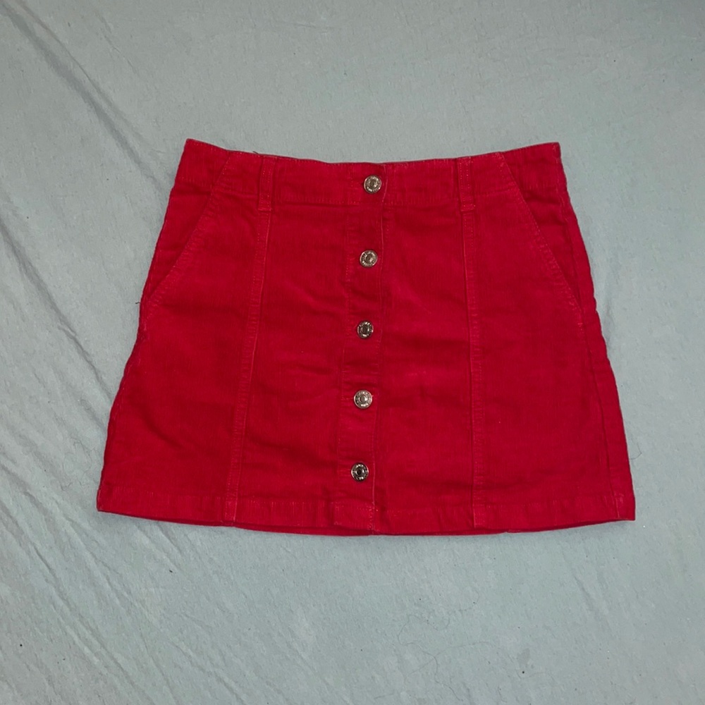 RED CORDUROY SKIRT